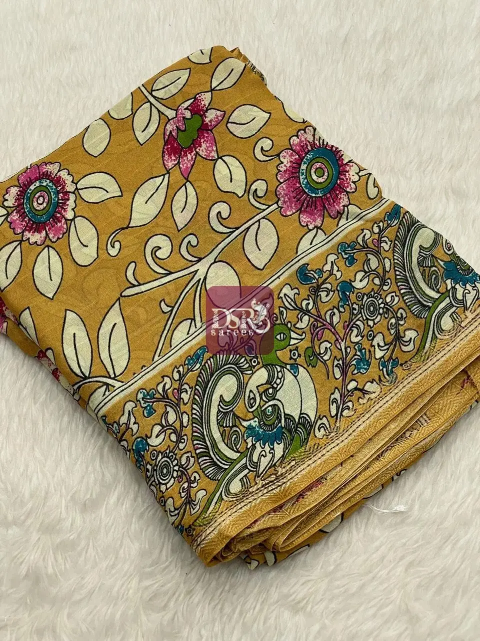 Chiffon Kalamkari Printed Sarees