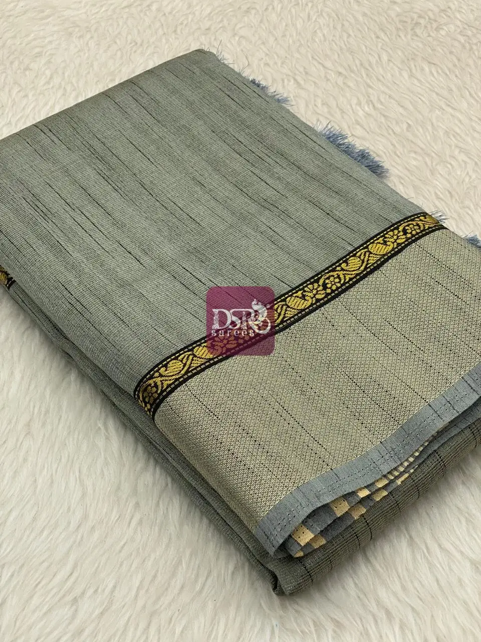 Linen Tissue Saree With Designer Boder