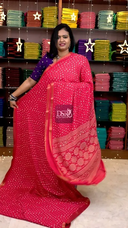 Bhandhini Crushed Chiffon Saree