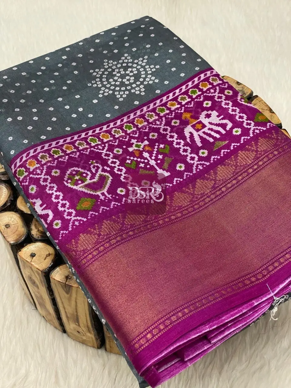 Bandhani Semi Dola Sarees