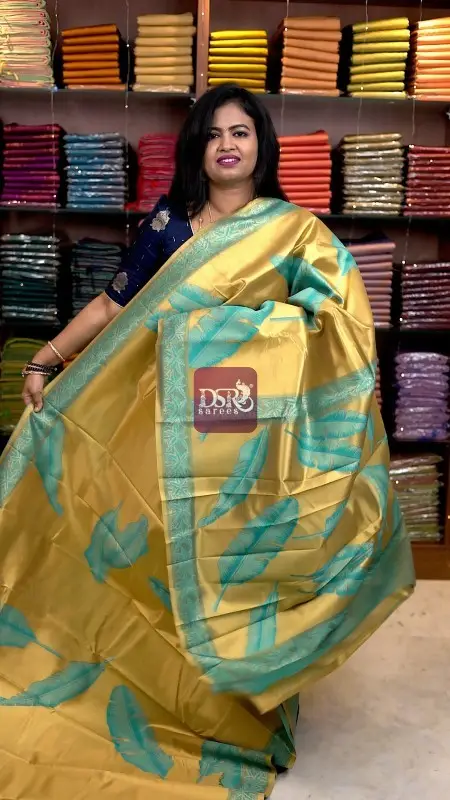 Sliver Leaf Tissue Saree