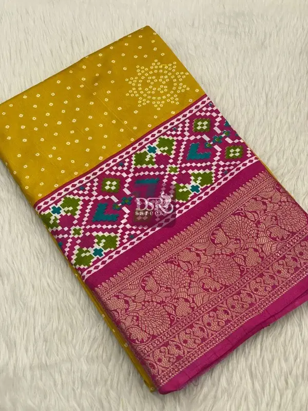 Bandhani Semi Dola Sarees