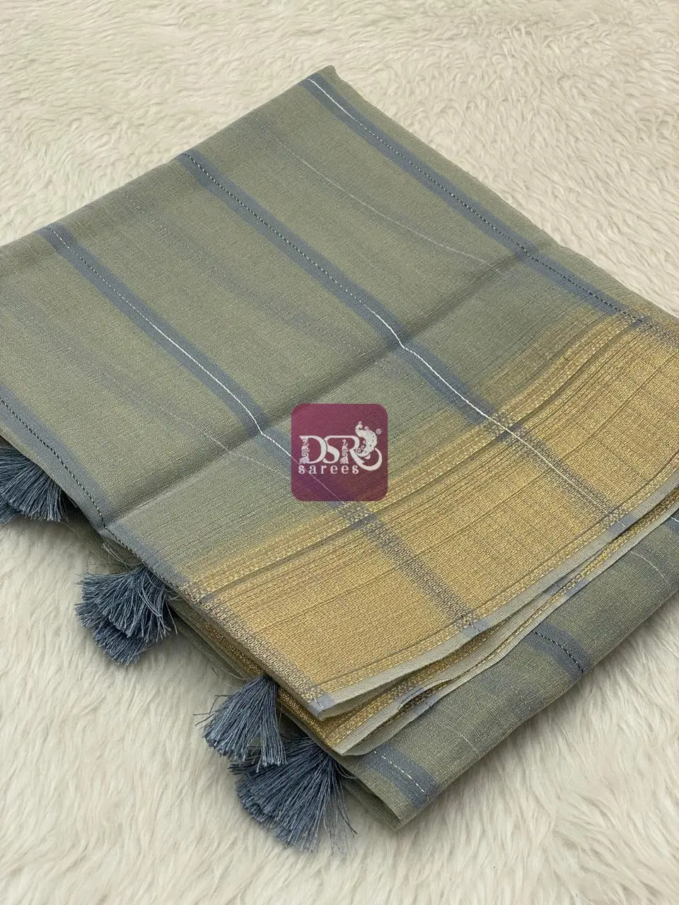 Linen Sequence Tissue Sarees