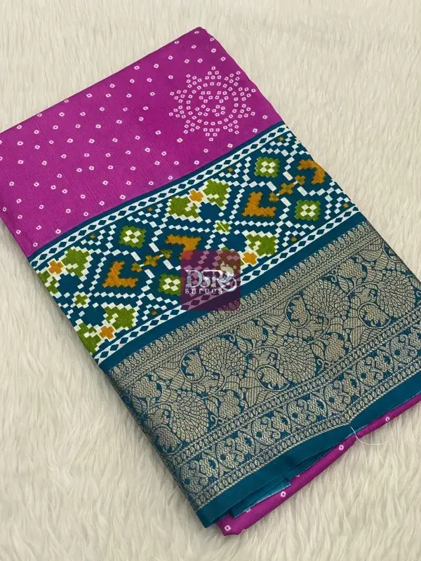 Bandhani Semi Dola Sarees