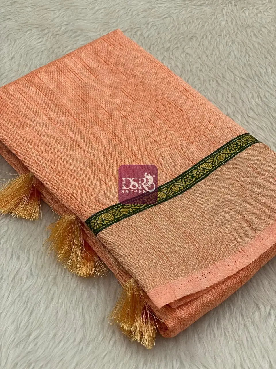 Linen Tissue Saree With Designer Boder