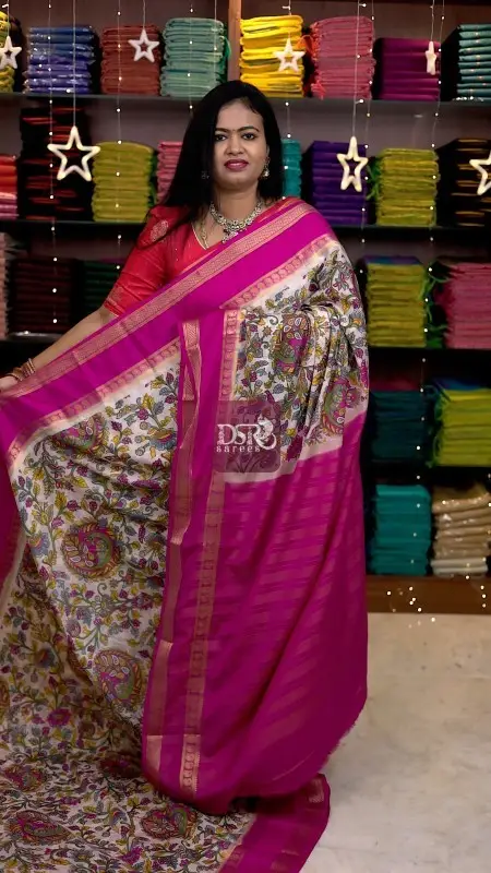 Kalamkari Viscose Silk Sarees