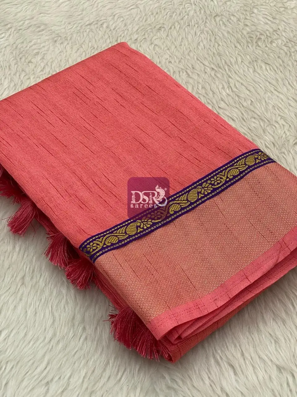 Linen Tissue Saree With Designer Boder