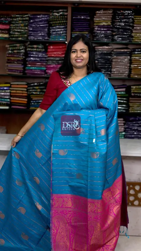 Copper Zari Soft Silk Saree