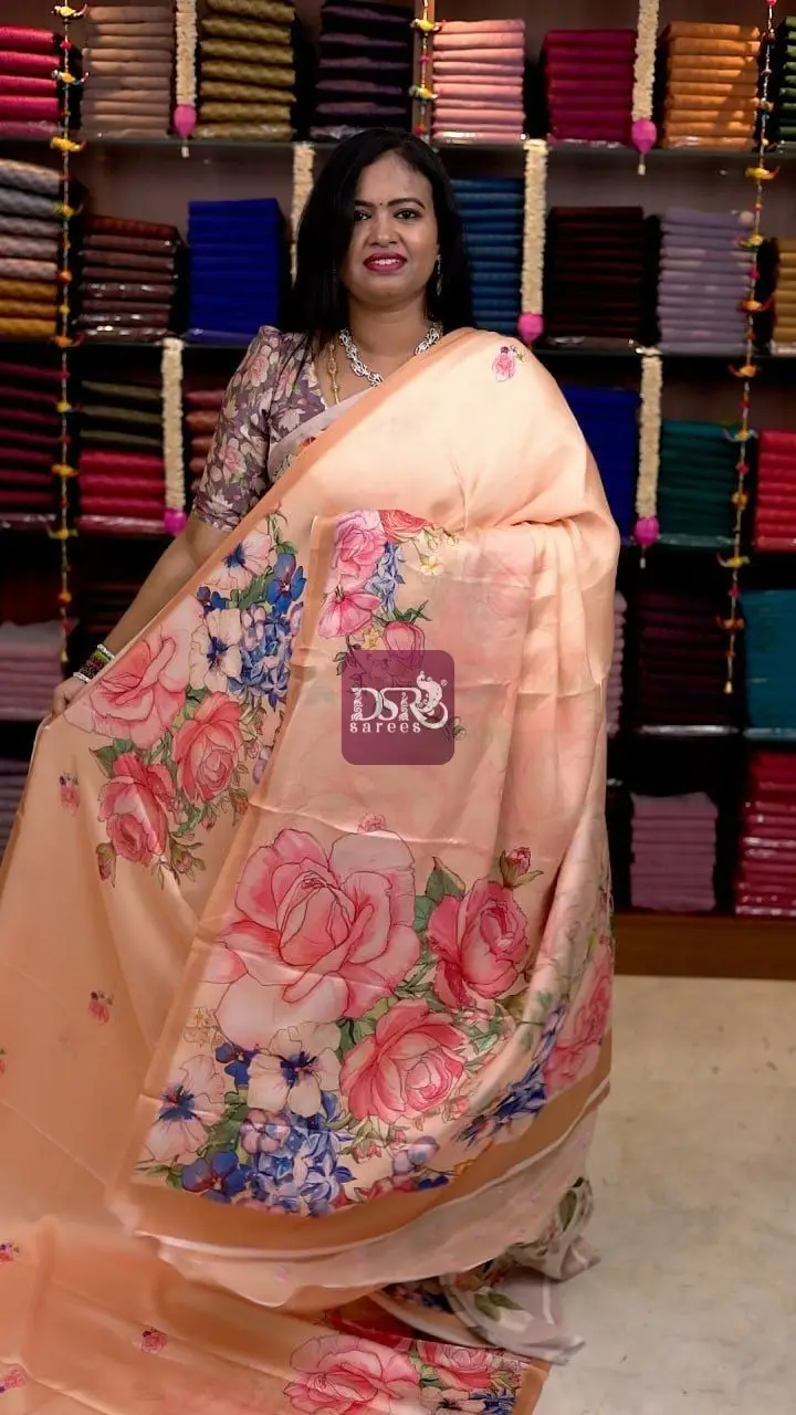 Digital Satin Silk Sarees