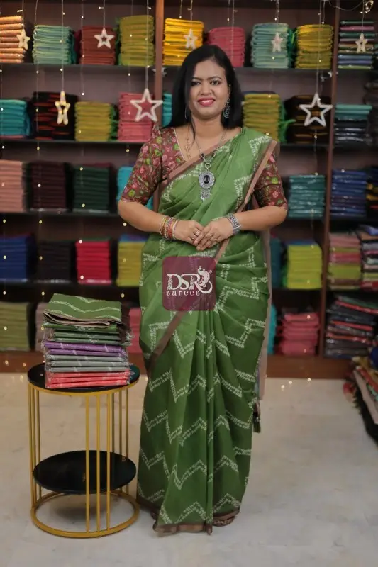 Kalamkari Chanderi Sico Saree