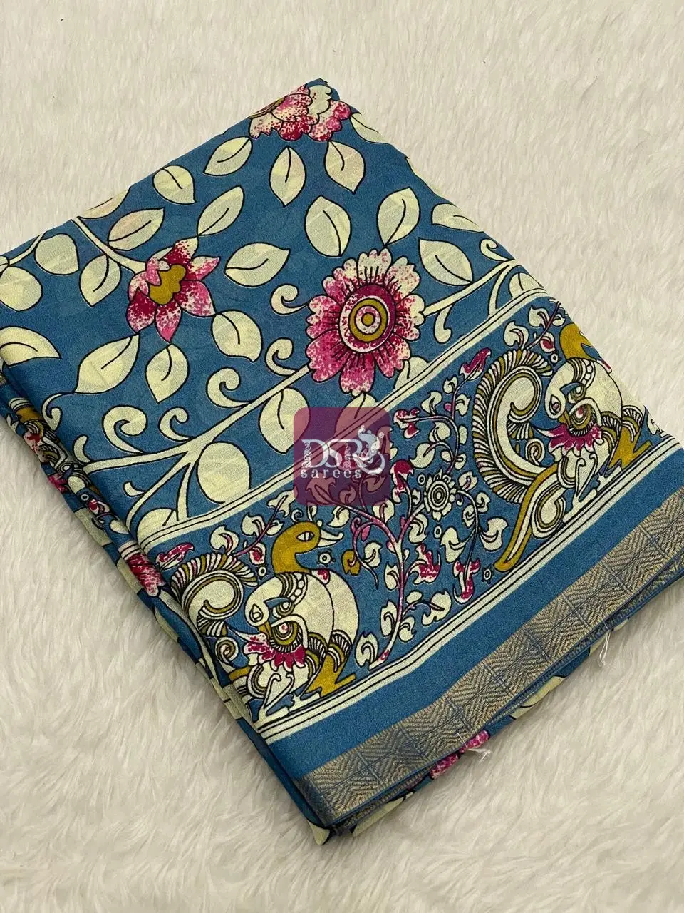 Chiffon Kalamkari Printed Sarees