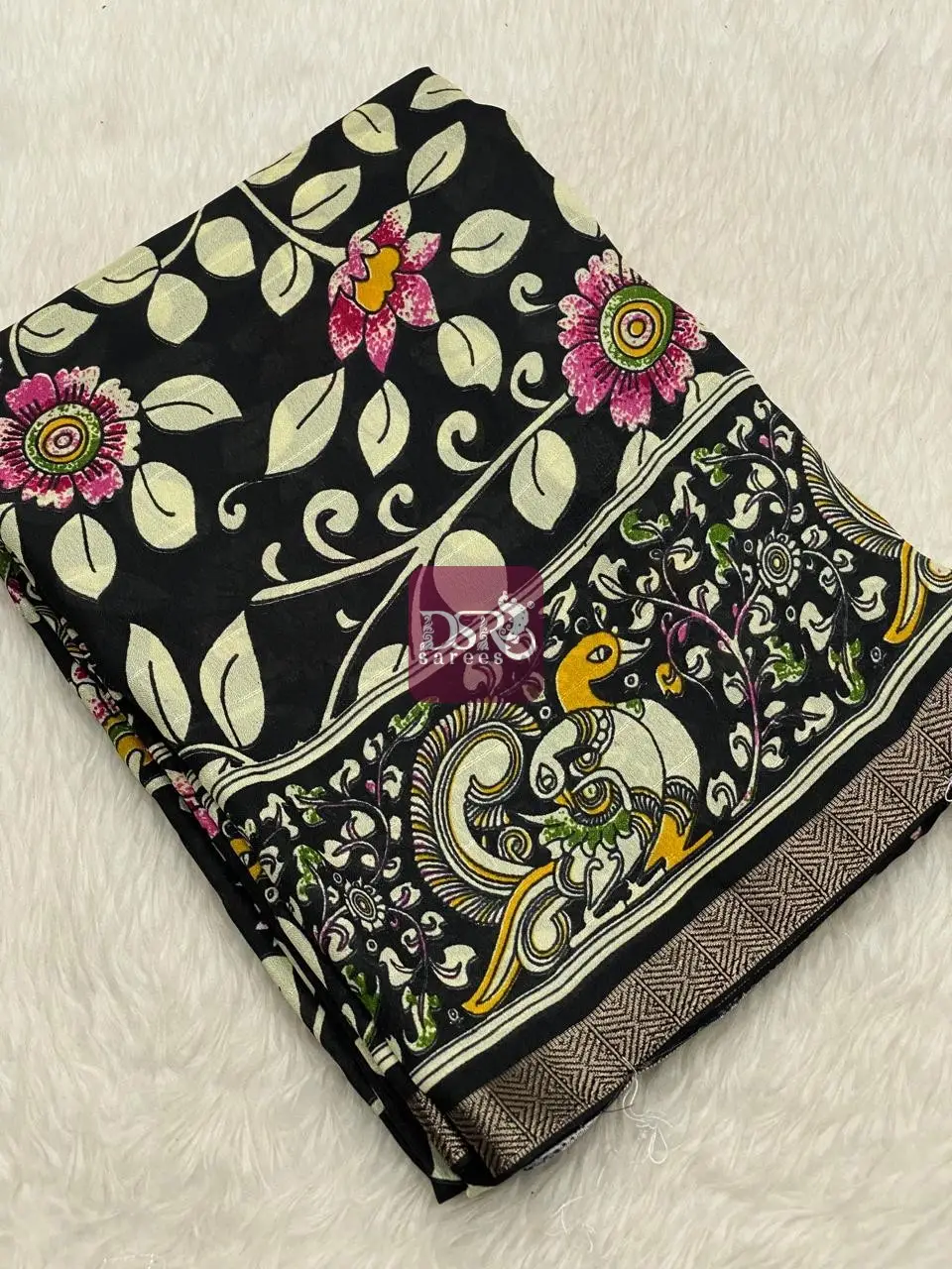 Chiffon Kalamkari Printed Sarees