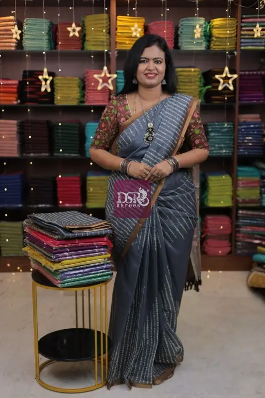 Kalamkari Chanderi Sico Saree