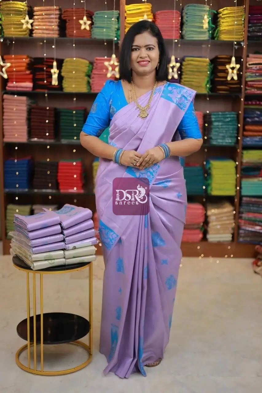 Silver Tissue Kanchi Semi Silk Sarees