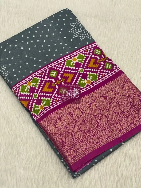 Bandhani Semi Dola Sarees