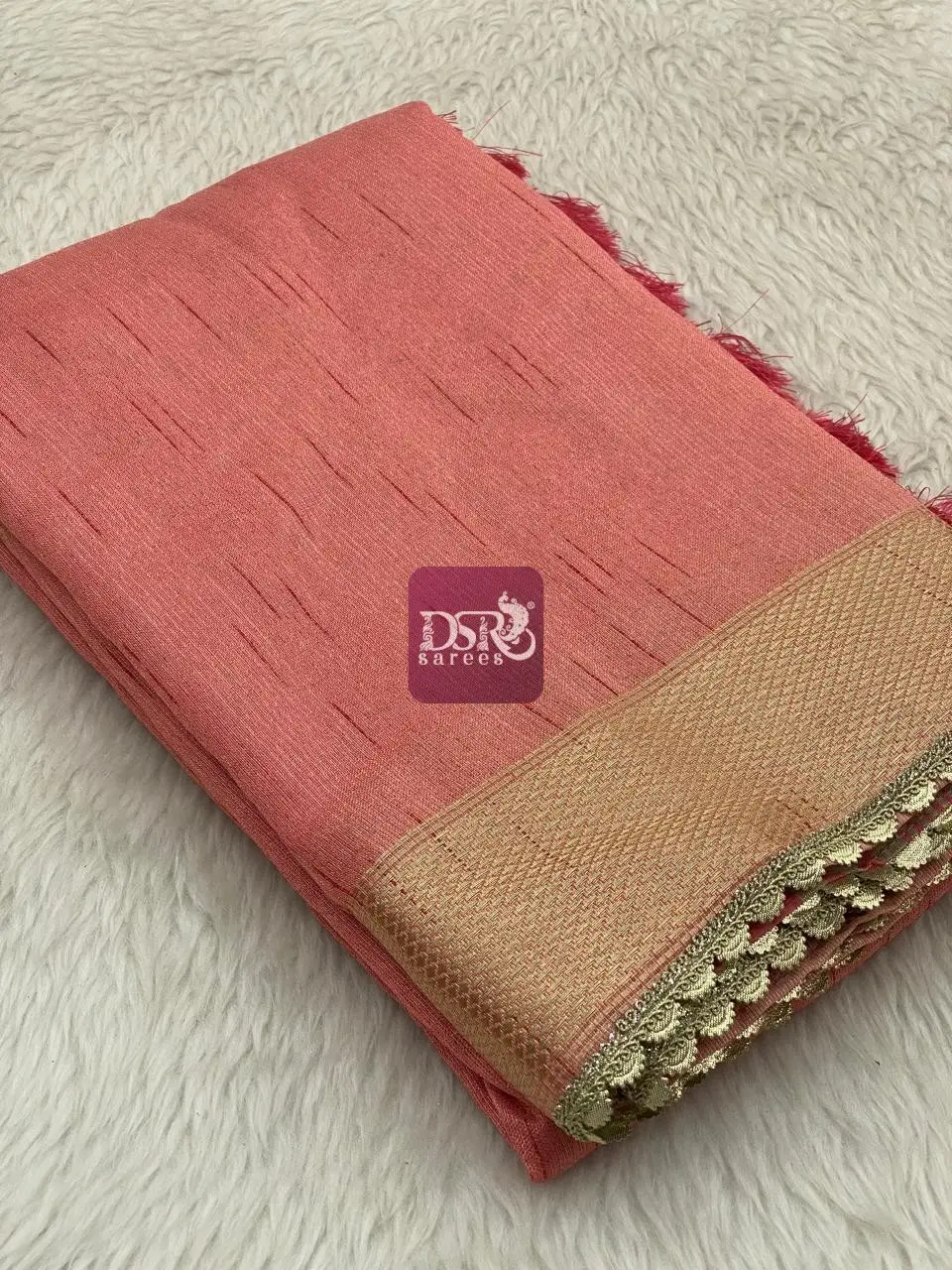 Linen Tissue Saree With Designer Boder