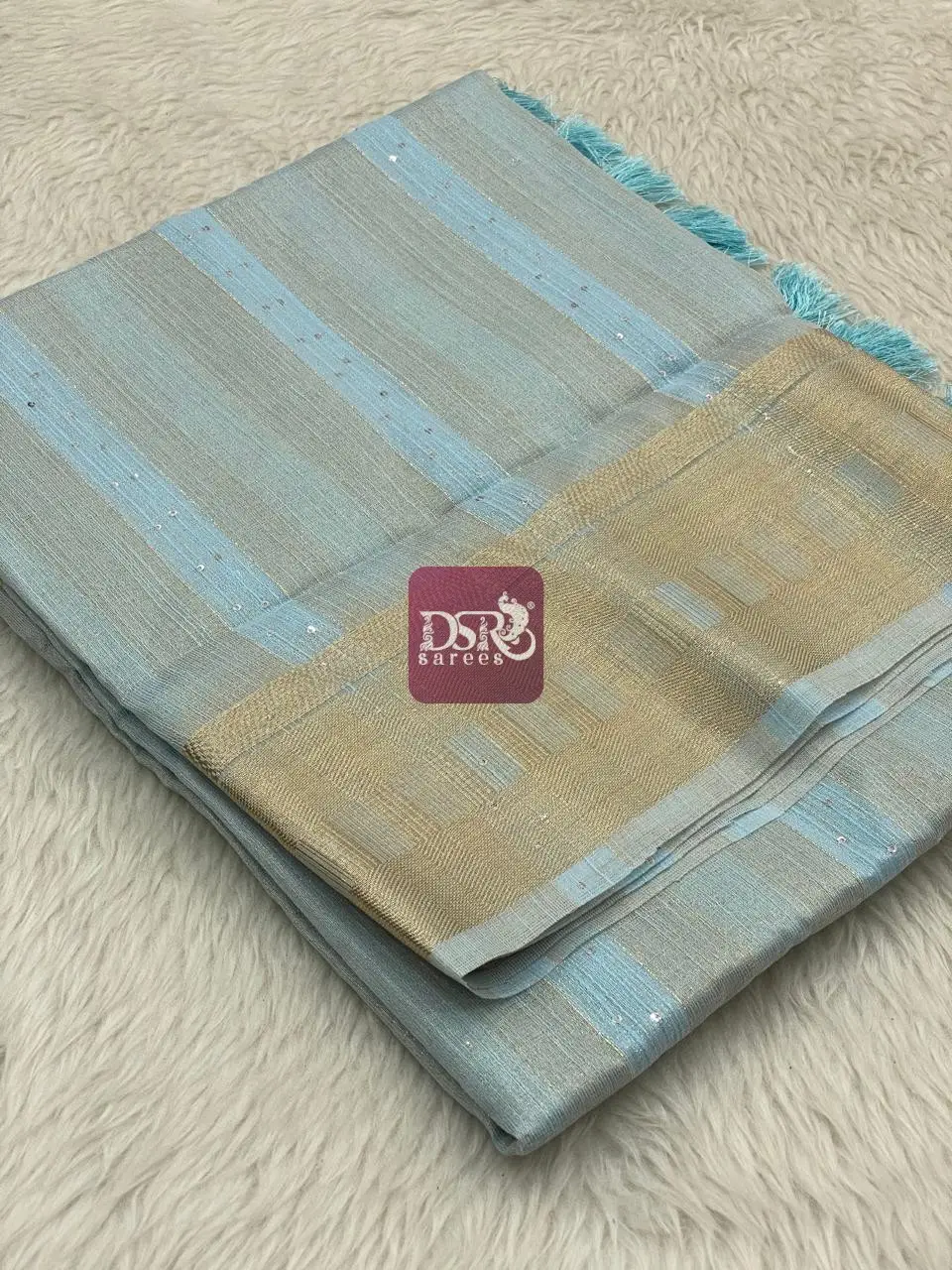 Linen Sequence Tissue Sarees