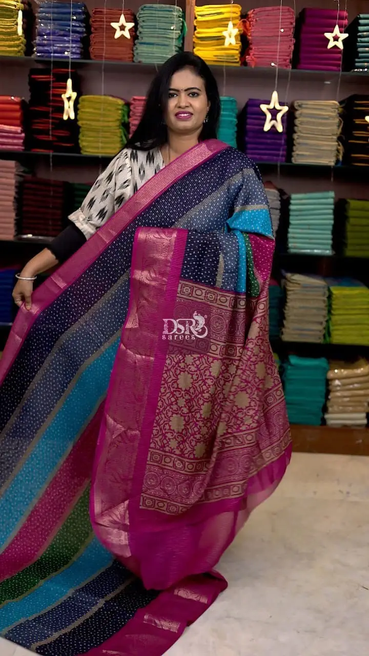 Rainbow Semi Dola Saree