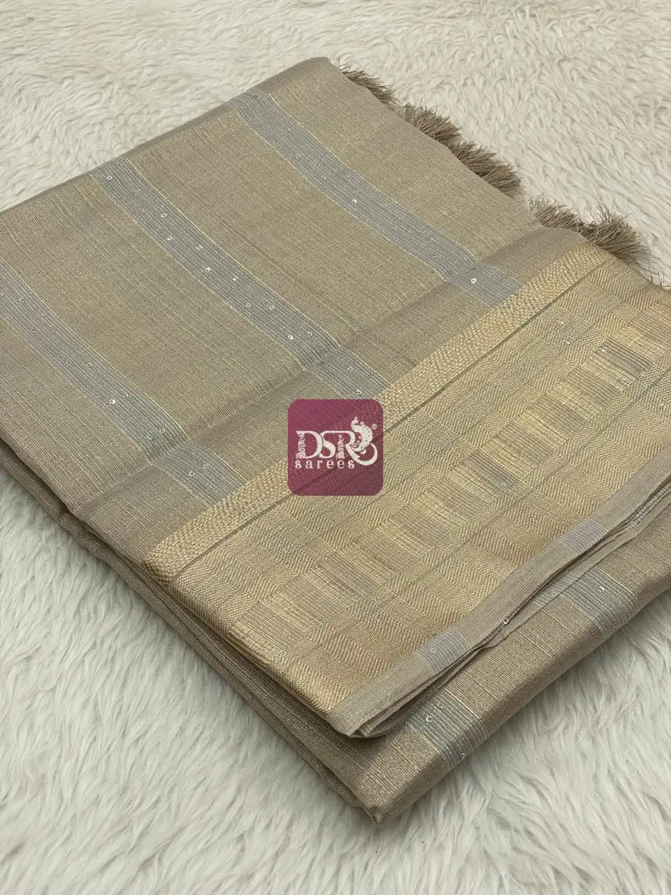 Linen Sequence Tissue Sarees