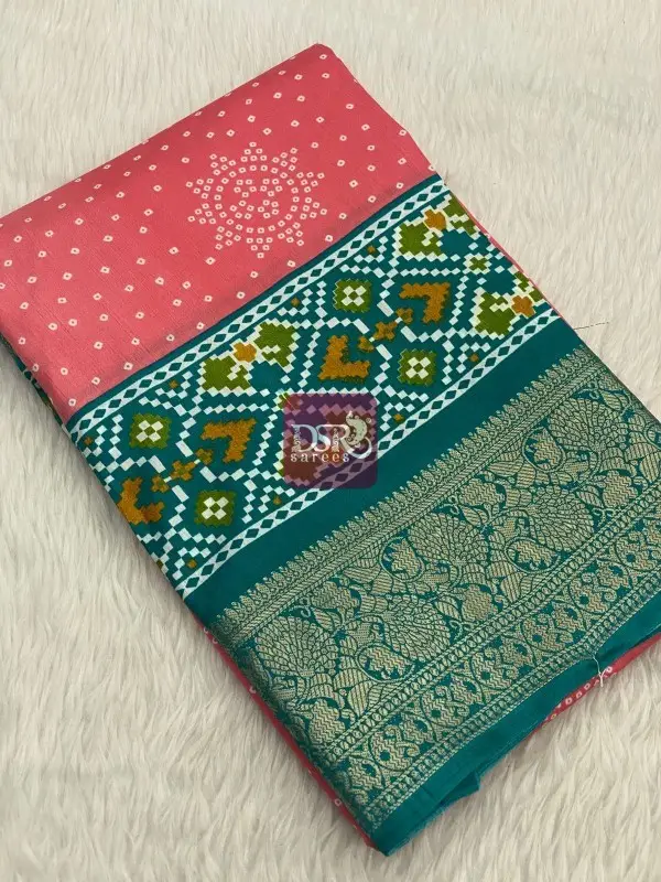 Bandhani Semi Dola Sarees