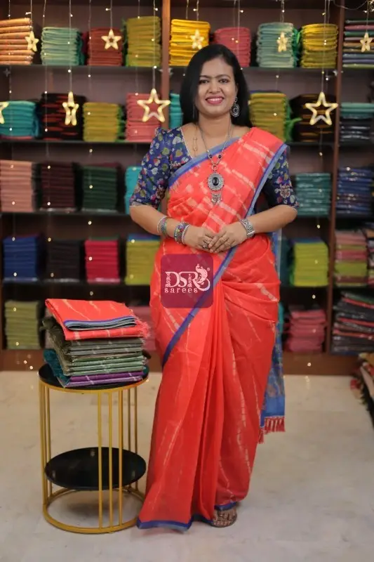 Kalamkari Chanderi Sico Saree