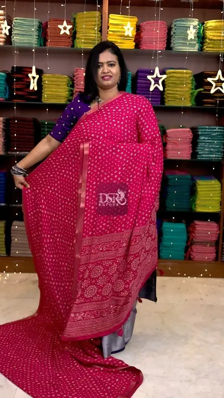 Bhandhini Crushed Chiffon Saree