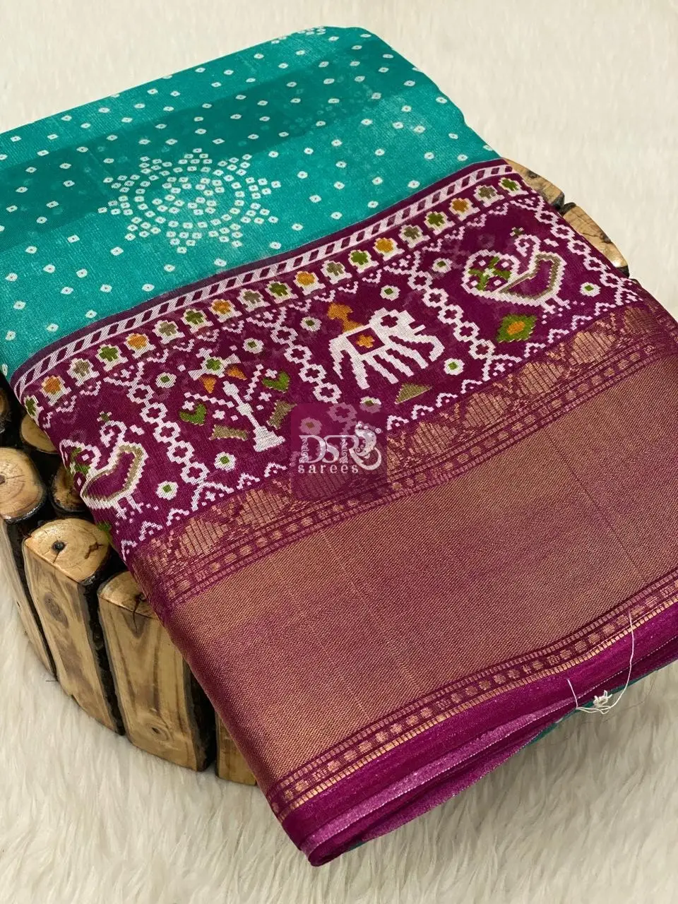 Bandhani Semi Dola Sarees