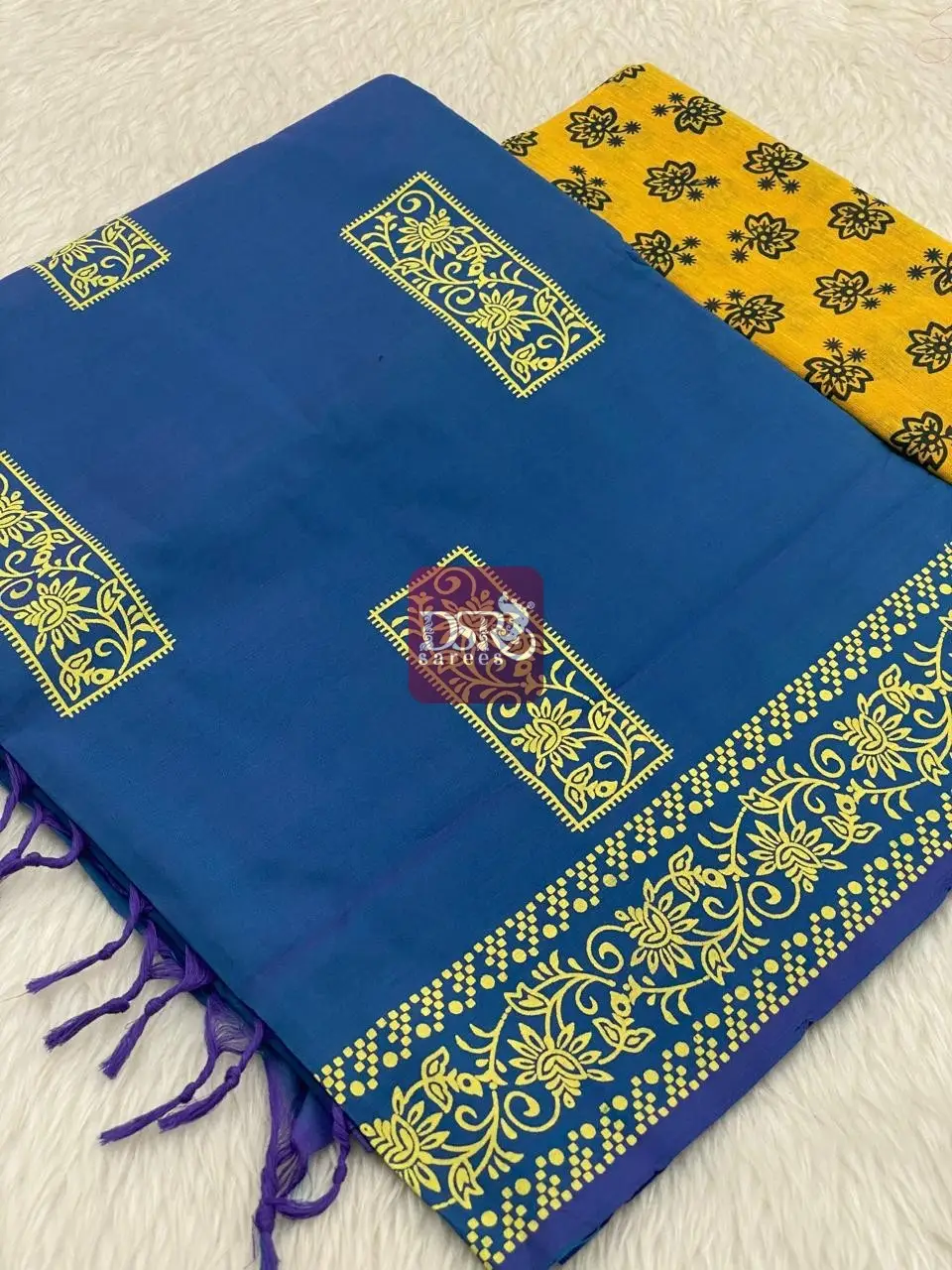 Handblock Printed South Cotton Sarees