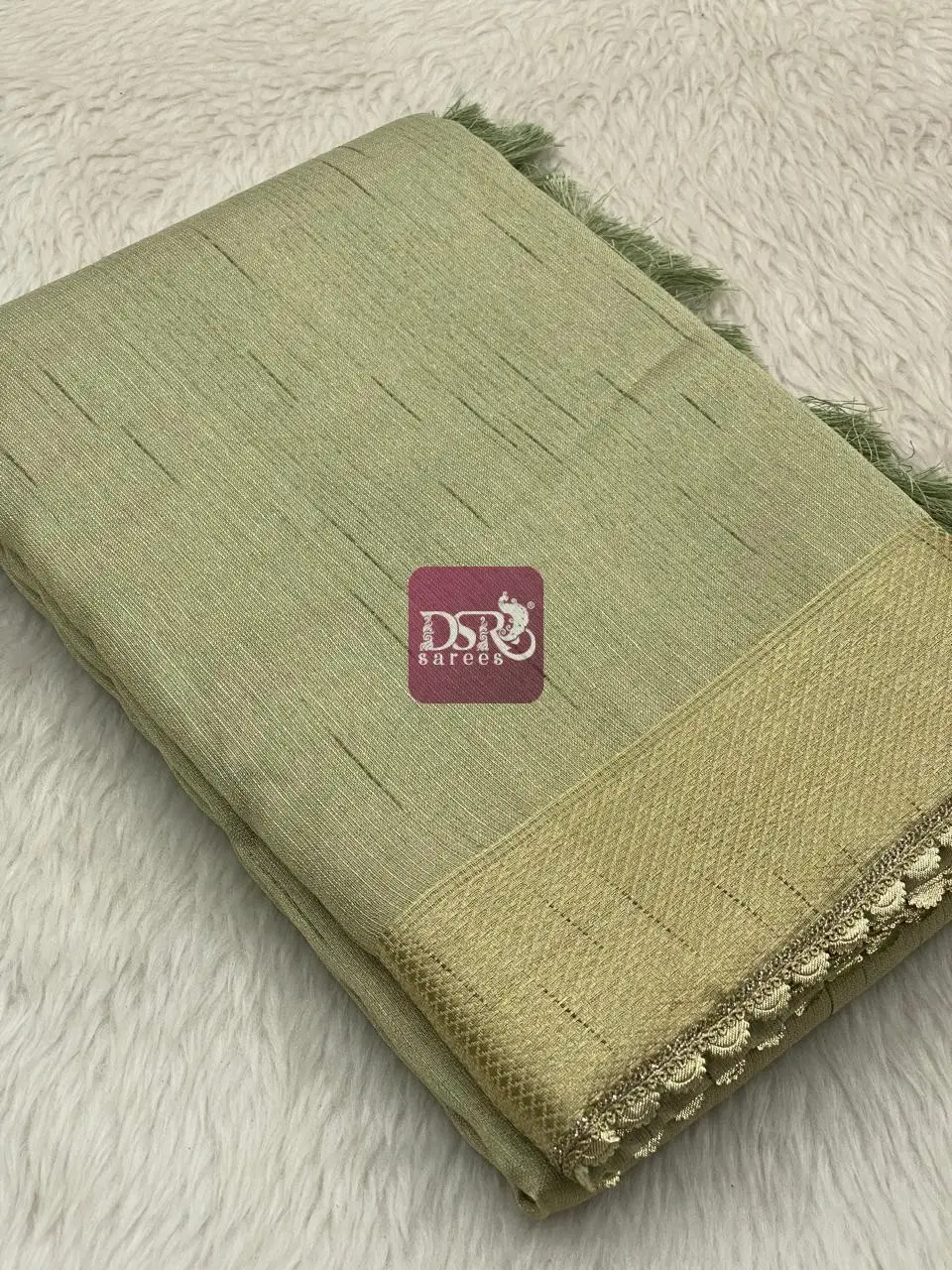 Linen Tissue Saree With Designer Boder